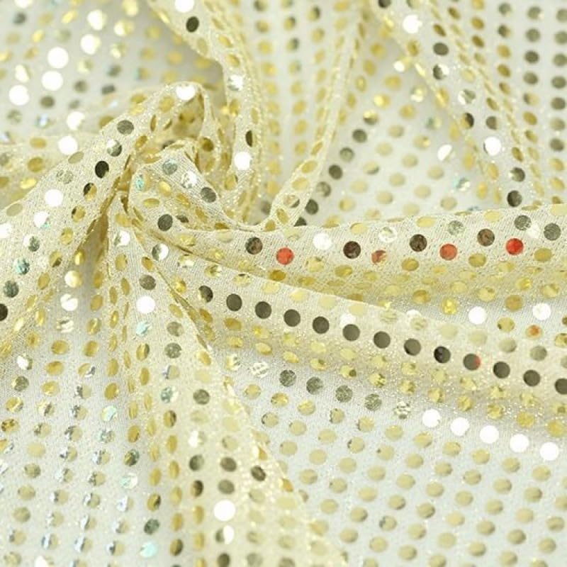 Dot Sequins On Metallic Mesh Fabric