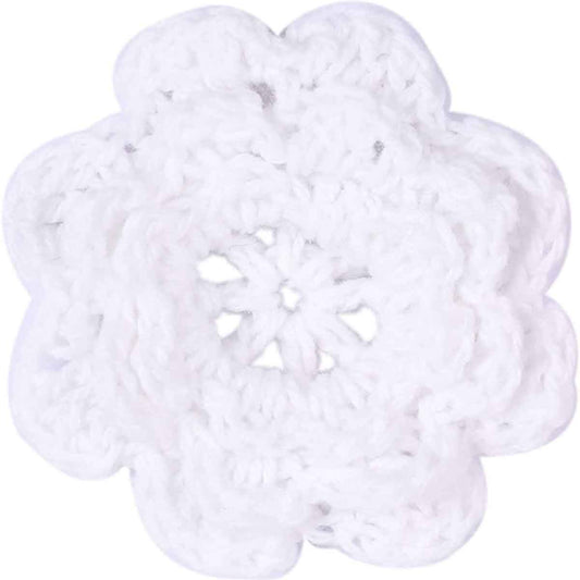 20pcs Crochet Flowers 2" - White