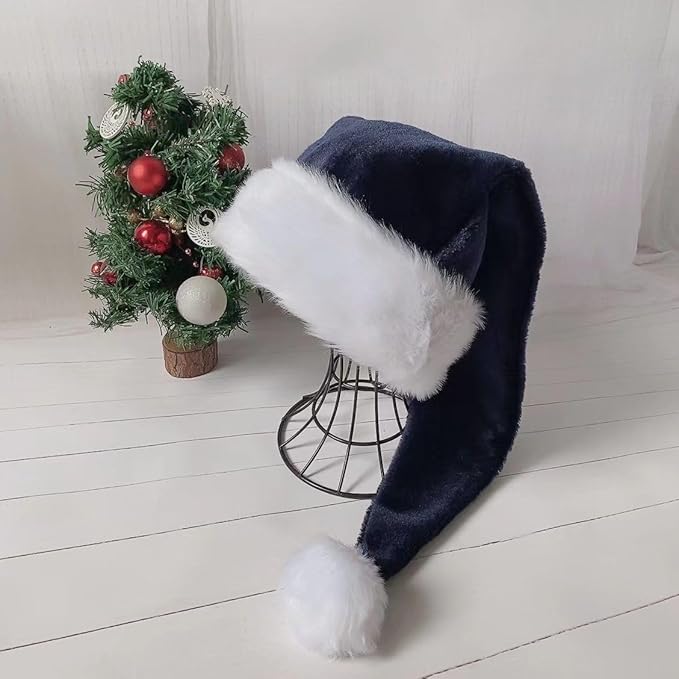 Long Santa Hat Deluxe Christmas Hat for Adults Unisex New Year Festive Party Christmas Supplies