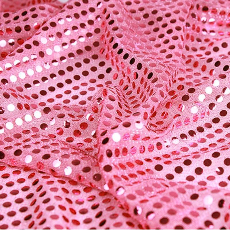 Dot Sequins On Metallic Mesh Fabric