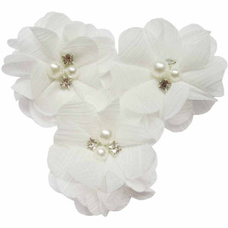 20 Chiffon Silk Flower Rhinestone Pearl 2
