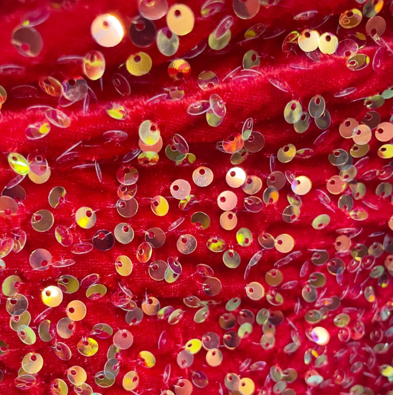 YYCRAFT Velvet Sequins Stretch Fabric