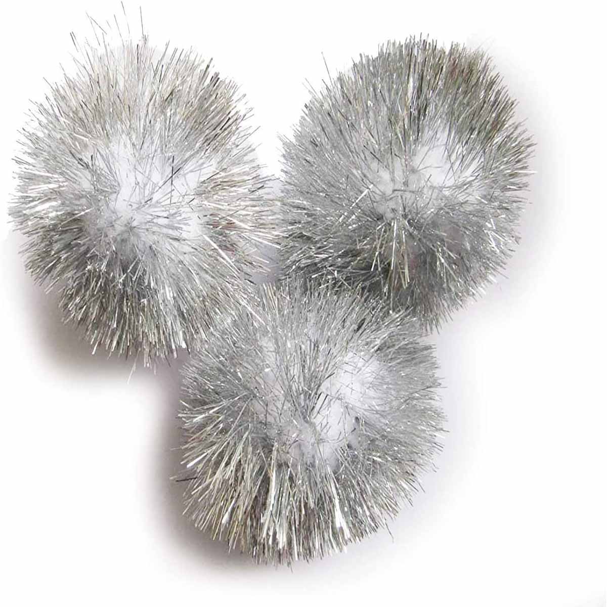 15pcs Glitter Tinsel Pom Balls 2 Inch - U PICK