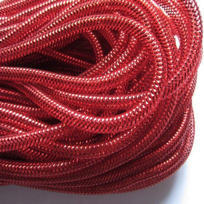 25 Yards Xmas Mesh Tube for Craft Deco 8mm 3/8-Inch