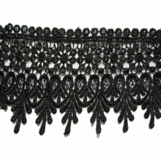 5 Yards Lace Edge Trim 3.5" wide U-PICK - 3.5"Black