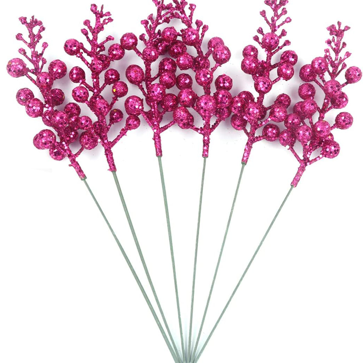 Christmas decoration glitter berries Hot Pink