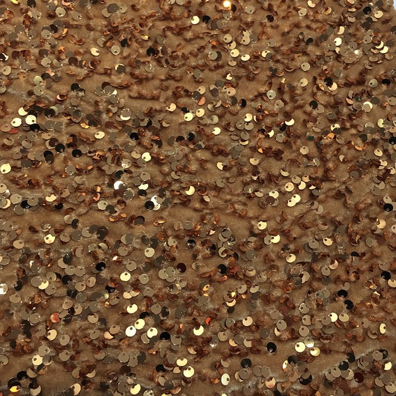 YYCRAFT Velvet Sequins Stretch Fabric