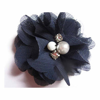 20 Chiffon Silk Flower Rhinestone Pearl 2