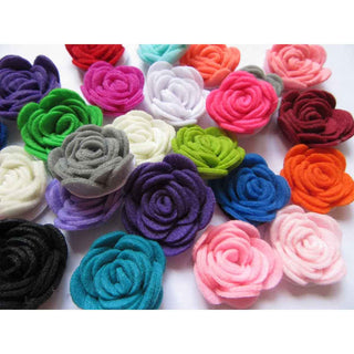 20 Felt Flower Rose Felt Flower 1.5