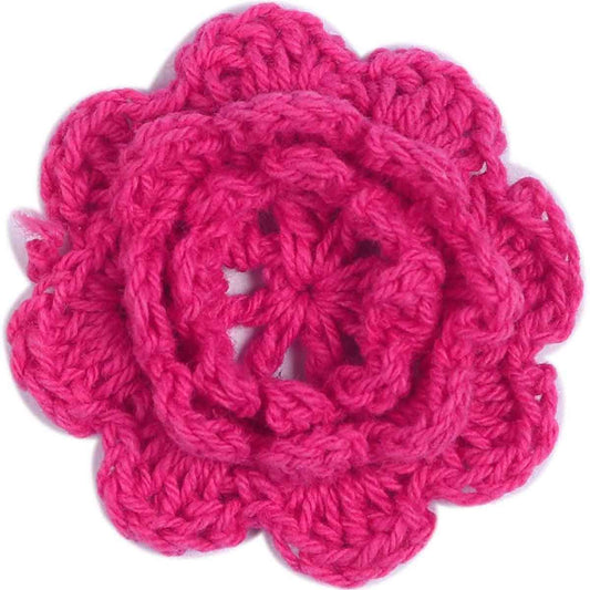 20pcs Crochet Flowers 2" - Hot Pink