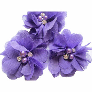 20 Chiffon Silk Flower Rhinestone Pearl 2