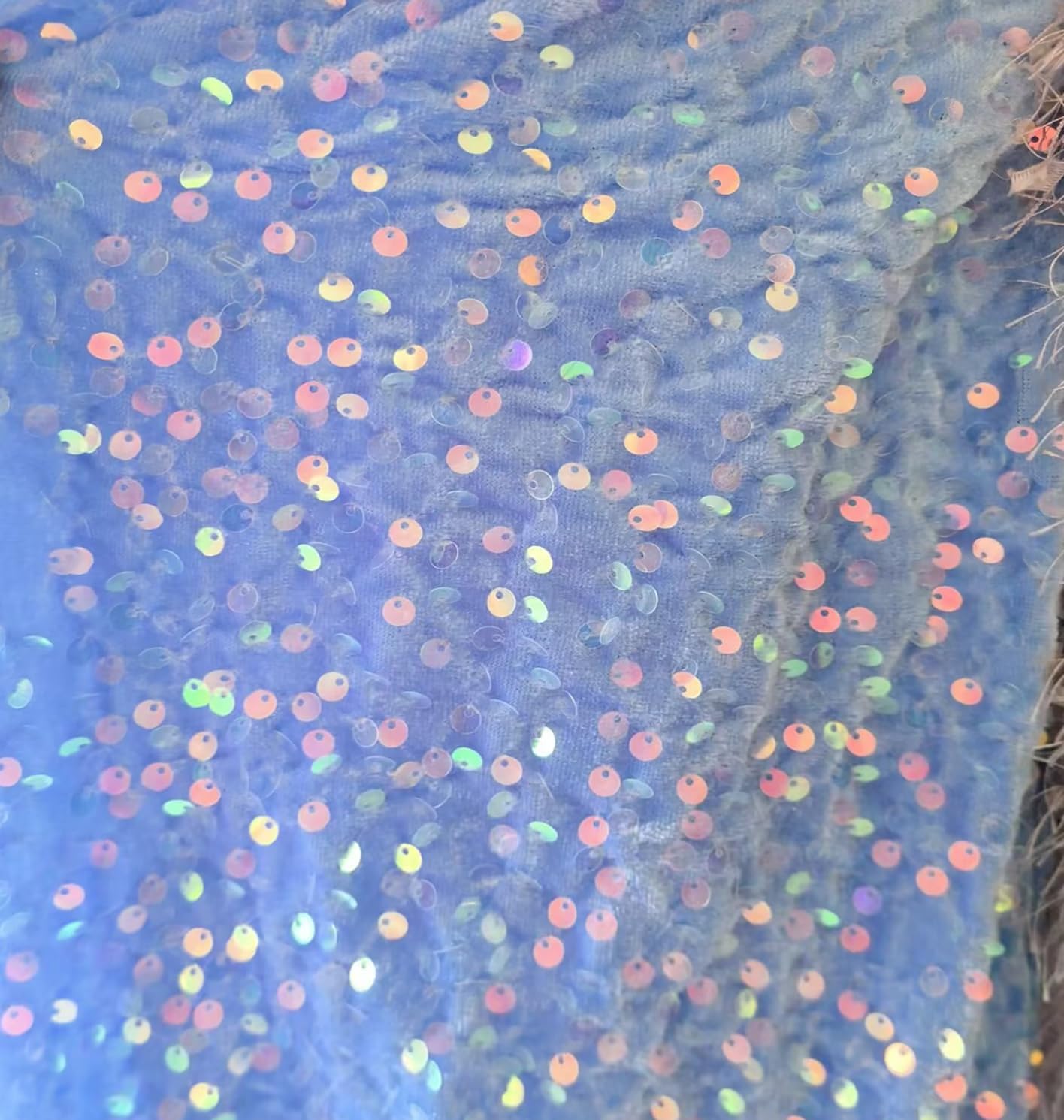 YYCRAFT Velvet Sequins Stretch Fabric
