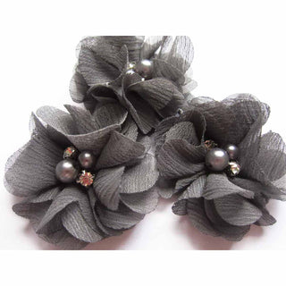 20 Chiffon Silk Flower Rhinestone Pearl 2