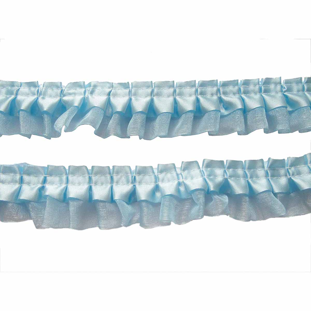 12y Satin Organza Lace Trim 1.5" - Blue
