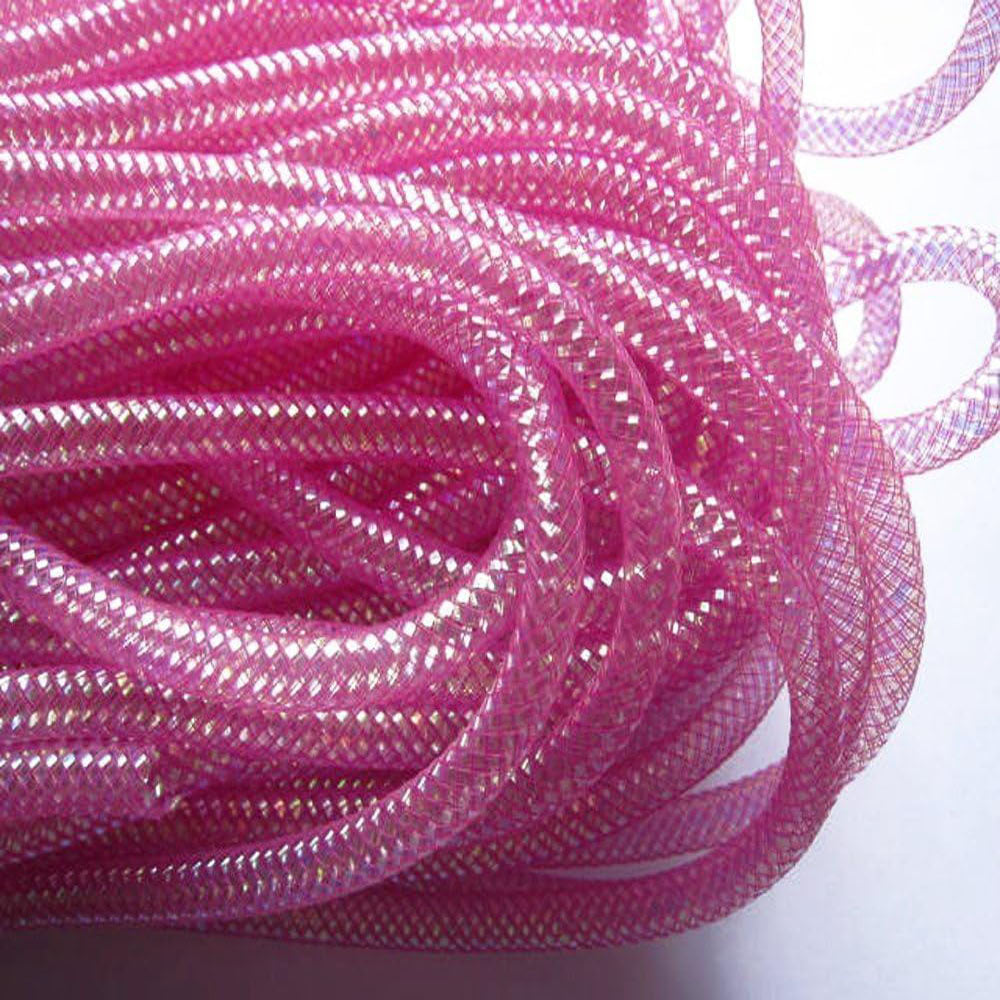 25 Yards Xmas Mesh Tube for Craft Deco 8mm 3/8-Inch