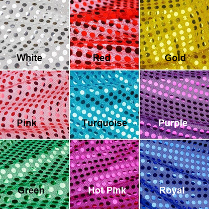 Dot Sequins On Metallic Mesh Fabric-Orange