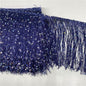 Navy Sequin Trim Karma Jacket Sequin Fringe