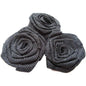 12pcs Burlap Roses Fabric Flowers 3" - Black