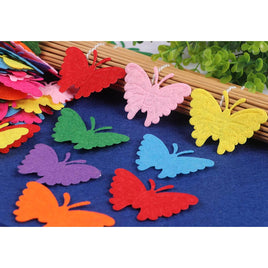 200pcs Felt Butterfly Fabric Embellishments,2 Inch Mix Color