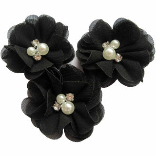 20 Chiffon Silk Flower Rhinestone Pearl 2