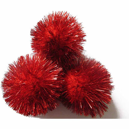 15pcs Glitter Tinsel Pom Balls 2 Inch - U PICK