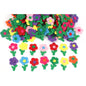 100pcs Felt Flower Fabric Flower W/Leaf ,1 Inch Mix Color