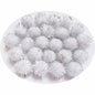 200pcs Glitter Tinsel Pom Balls 20mm-U PICK - White/Silver