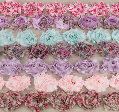 10 Yards Shabby Rose Trim 2.5" Floral Print-10 Colors