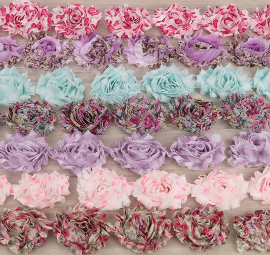 10 Yards Shabby Rose Trim 2.5" Floral Print-10 Colors