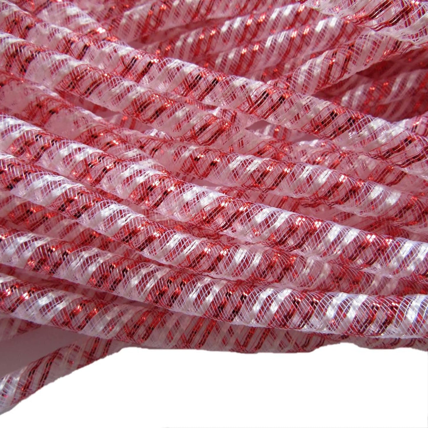 25 Yards Xmas Mesh Tube for Craft Deco 8mm 3/8-Inch
