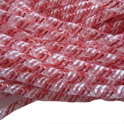 25 Yards Xmas Mesh Tube for Craft Deco 8mm 3/8-Inch