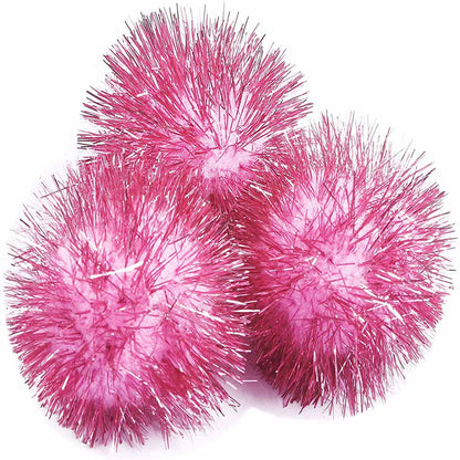 15pcs Glitter Tinsel Pom Balls 2 Inch - U PICK