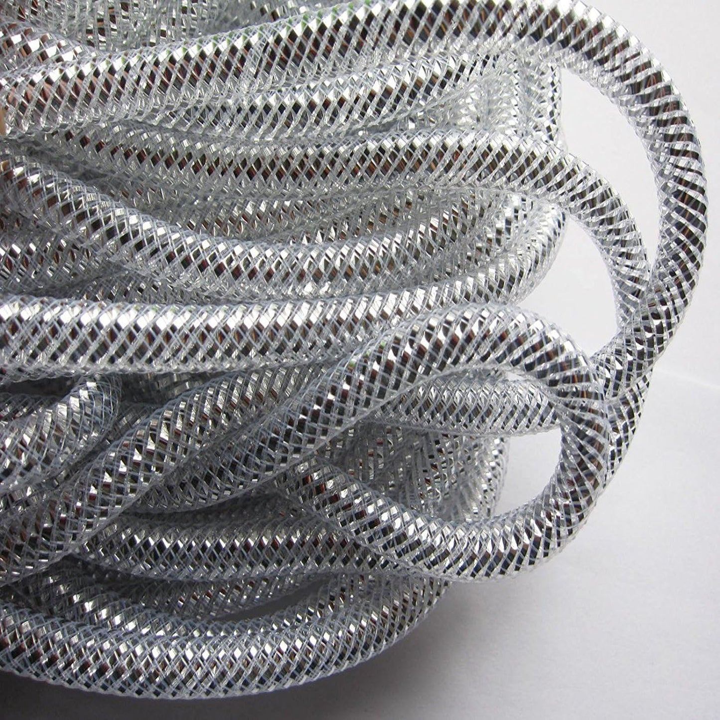 25 Yards Xmas Mesh Tube for Craft Deco 8mm 3/8-Inch