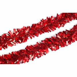10 Yards Vinyl Twist Tinsel Garland,2.5 Inch - Red