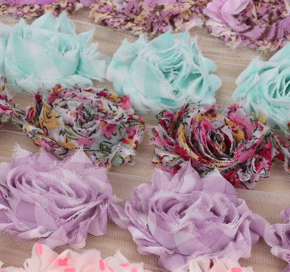10 Yards Shabby Rose Trim 2.5" Floral Print-10 Colors
