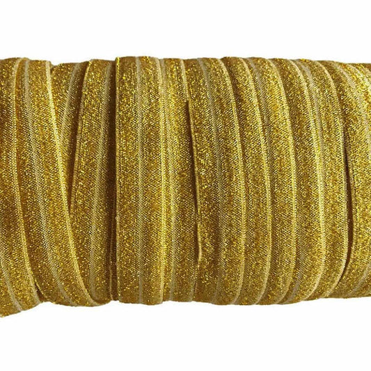 15 Yards 5/8" Glitter FOE Elastics - Gold