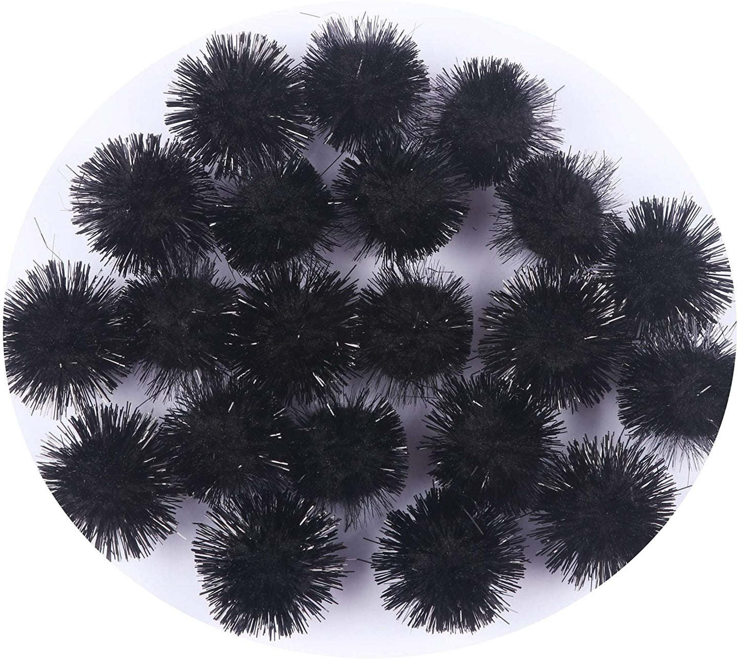100pcs Glitter Tinsel Pom Balls 1" (25mm) - U Pick