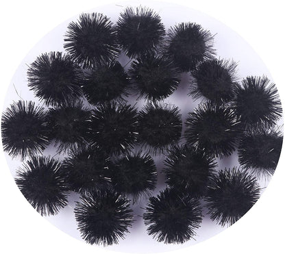 100pcs Glitter Tinsel Pom Balls 1" (25mm) - U Pick