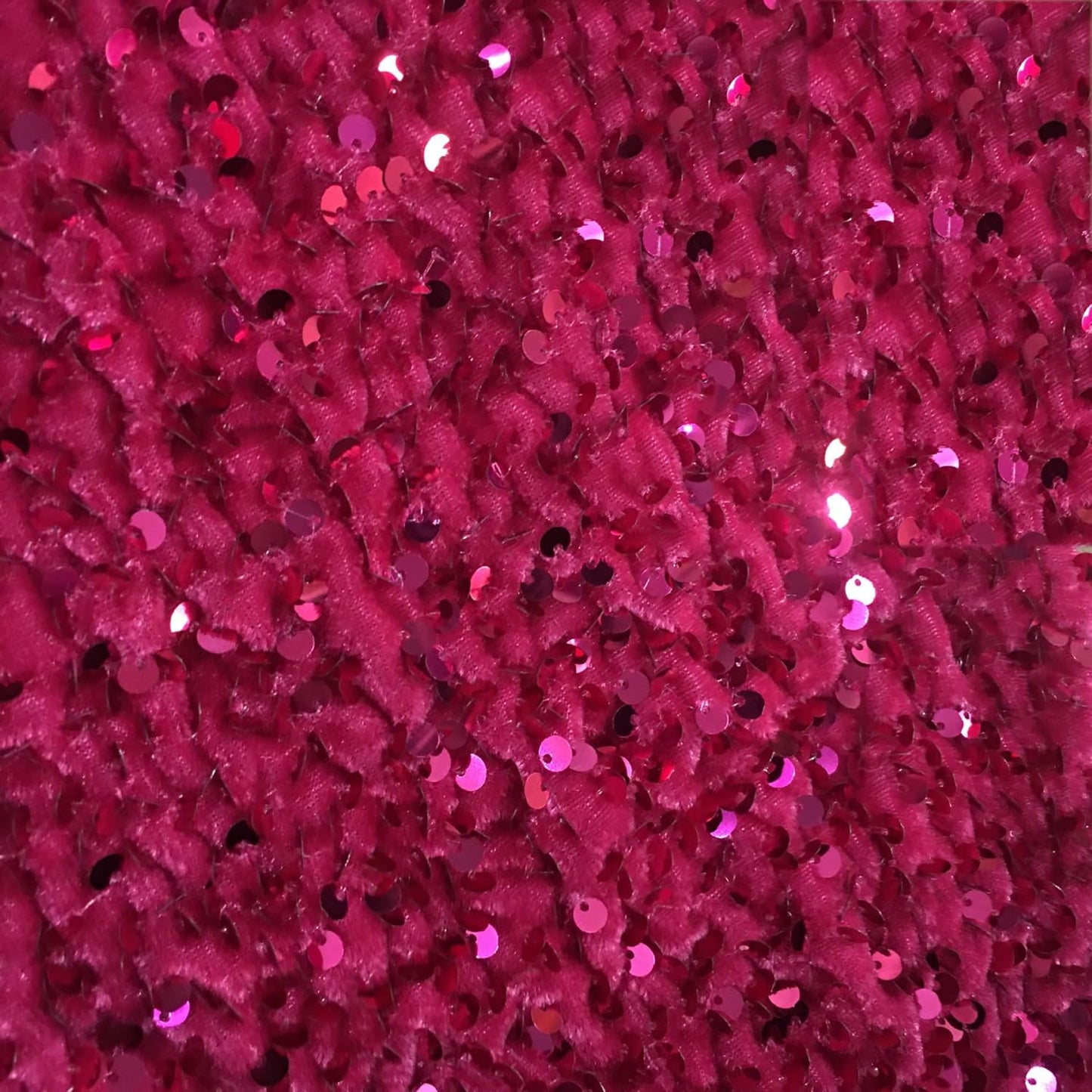 YYCRAFT Velvet Sequins Stretch Fabric