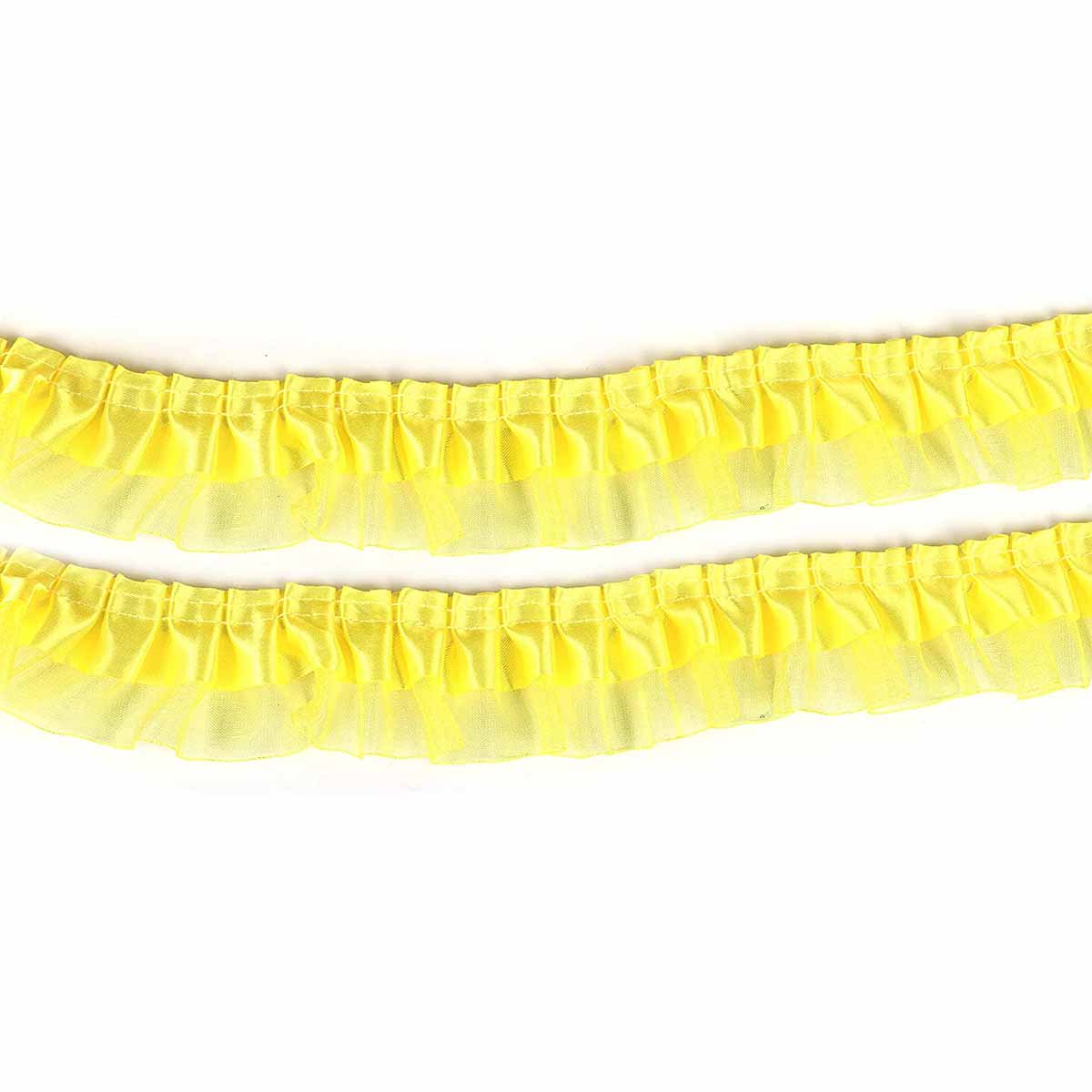 12y Satin Organza Lace Trim 1.5" - Yellow