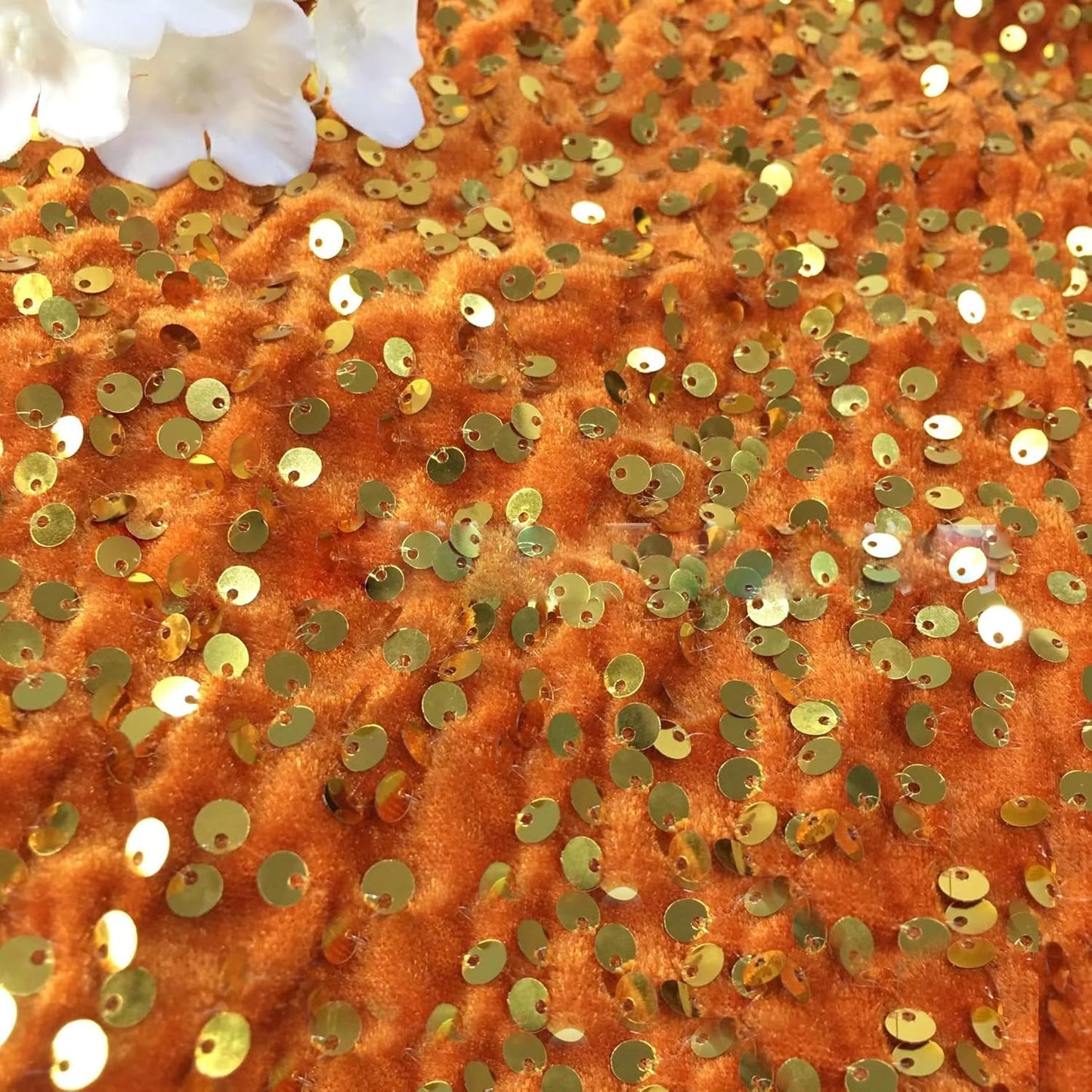 YYCRAFT Velvet Sequins Stretch Fabric