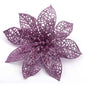 12pcs Glitter Poinsettia Flowers 6“- U Pick