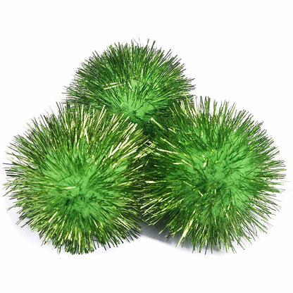 15pcs Glitter Tinsel Pom Balls 2 Inch - U PICK