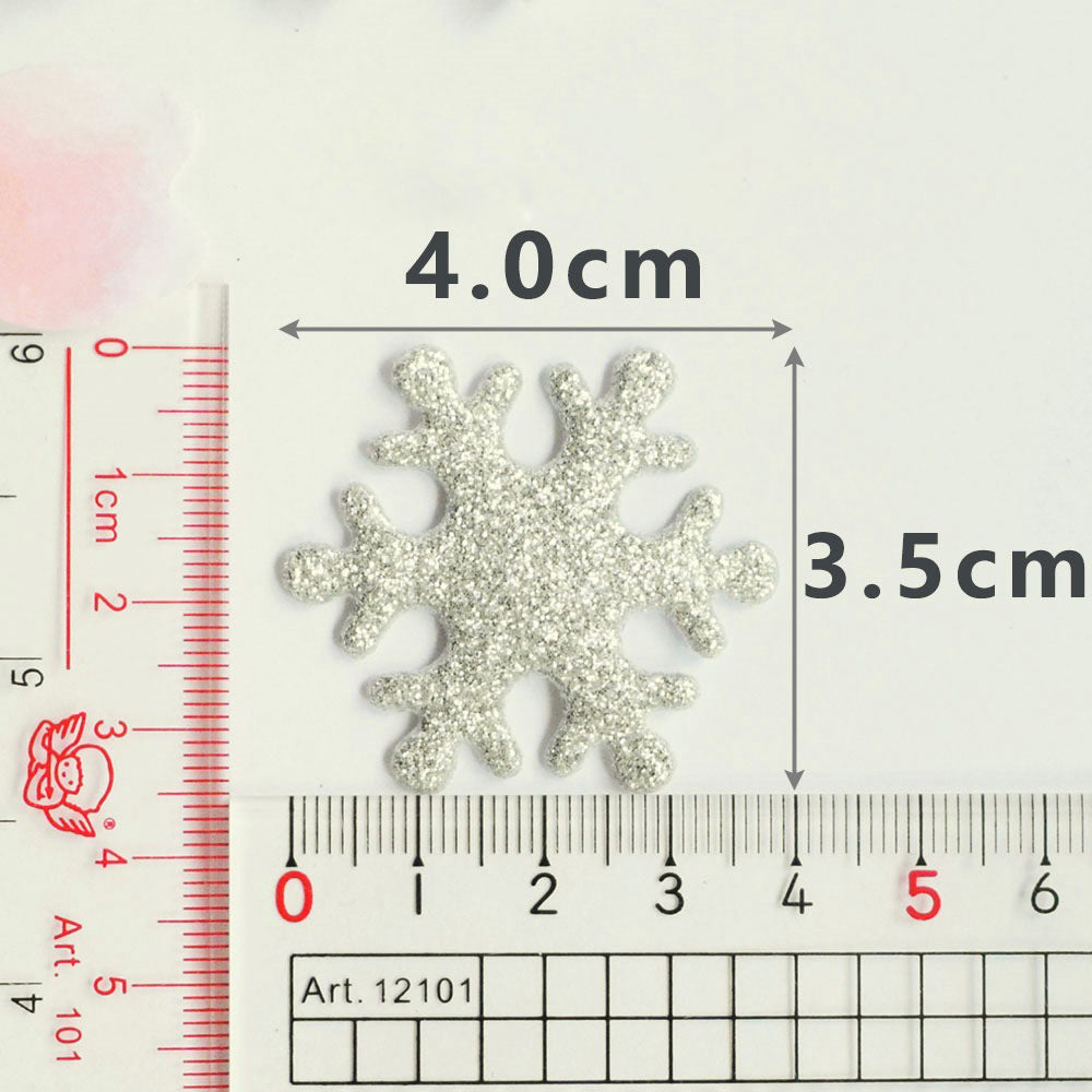 Wholesale 500pcs Padded Glitter Snowflake 1.5" Embellishment - U PICK