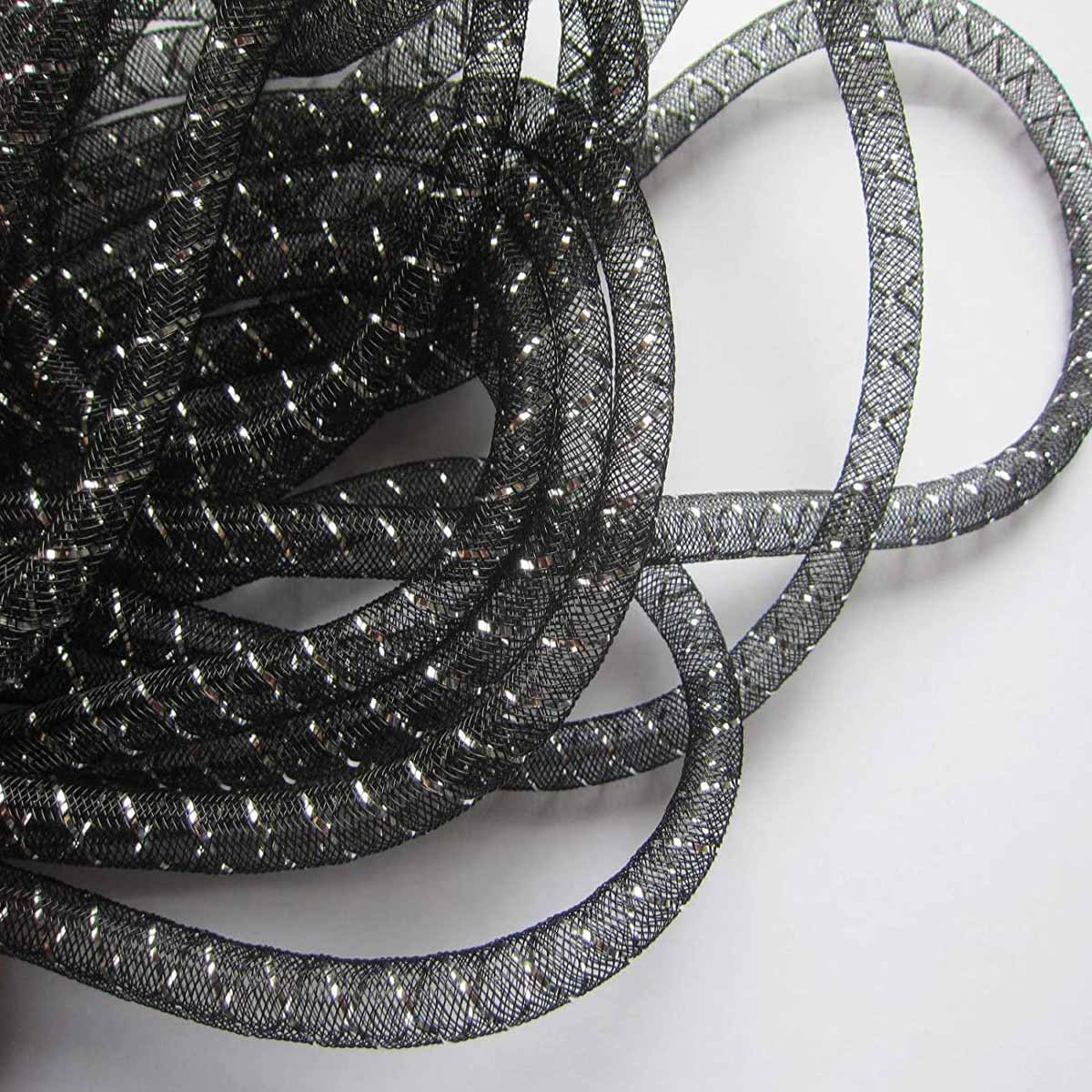 25 Yards Xmas Mesh Tube for Craft Deco 8mm 3/8-Inch