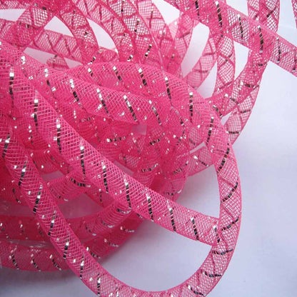25 Yards Xmas Mesh Tube for Craft Deco 8mm 3/8-Inch