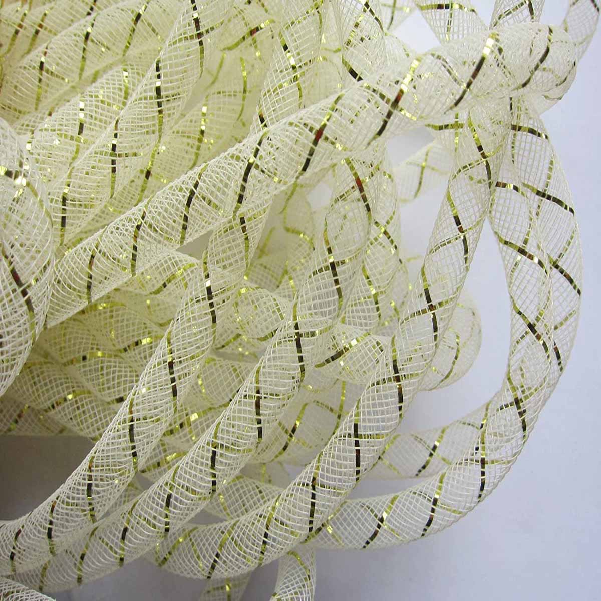 25 Yards Xmas Mesh Tube for Craft Deco 8mm 3/8-Inch