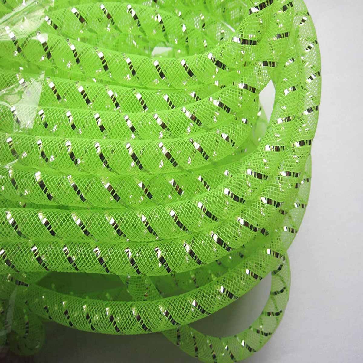 25 Yards Xmas Mesh Tube for Craft Deco 8mm 3/8-Inch