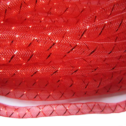 25 Yards Xmas Mesh Tube for Craft Deco 8mm 3/8-Inch