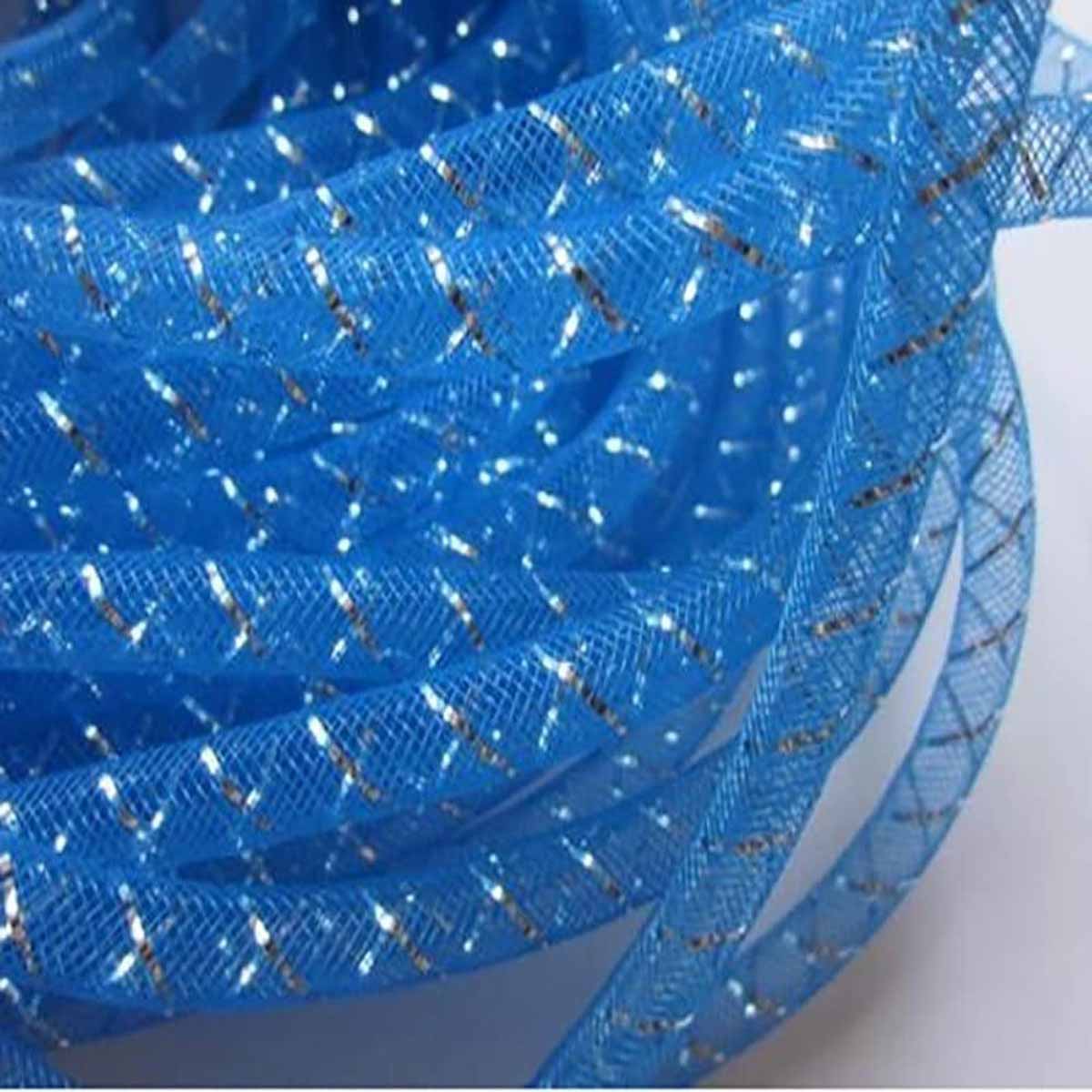 25 Yards Xmas Mesh Tube for Craft Deco 8mm 3/8-Inch